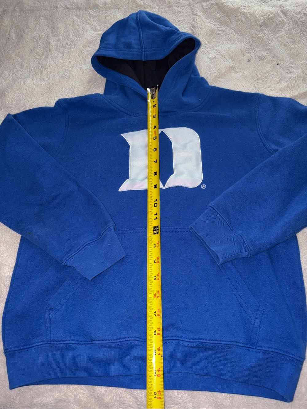 Blue Kids Hoodie with White Logo Duke Blue Devils Youth Large Hoodie